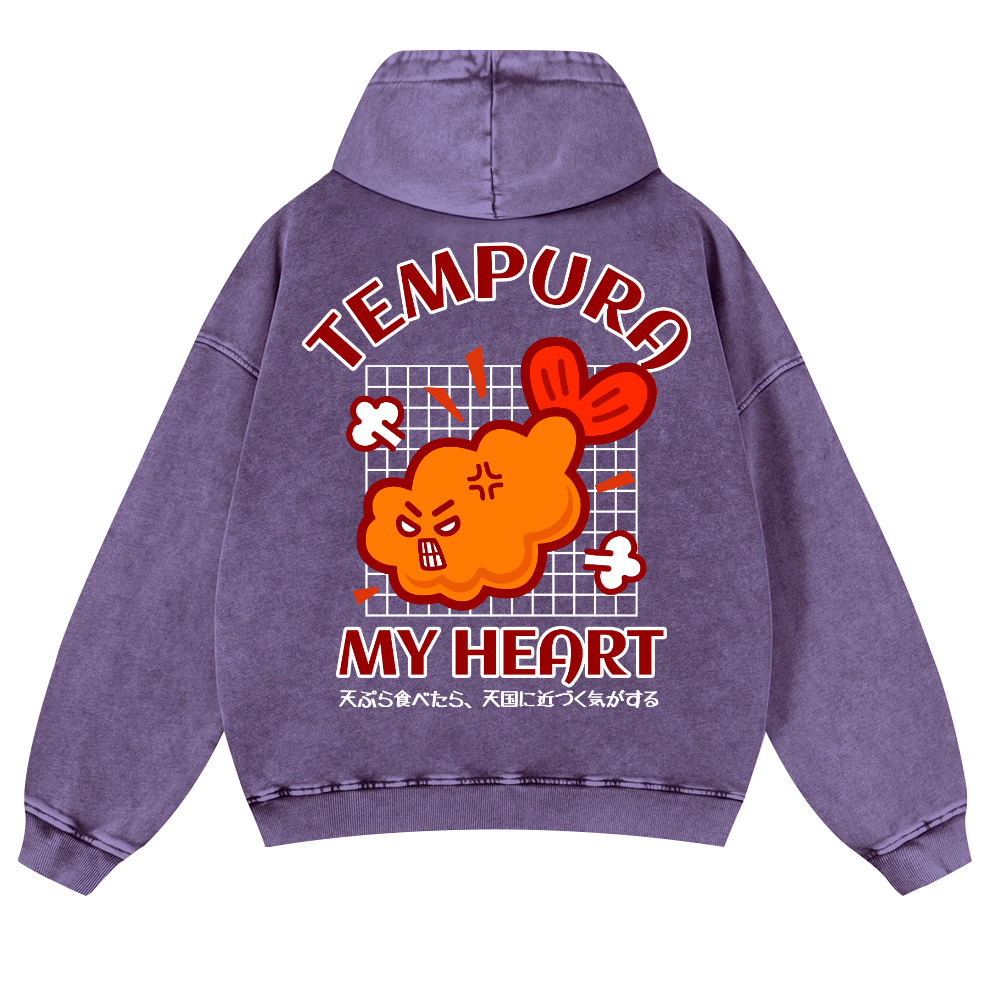 Tempura Shrimp Vintage Washed Cotton Back Art Hoodie