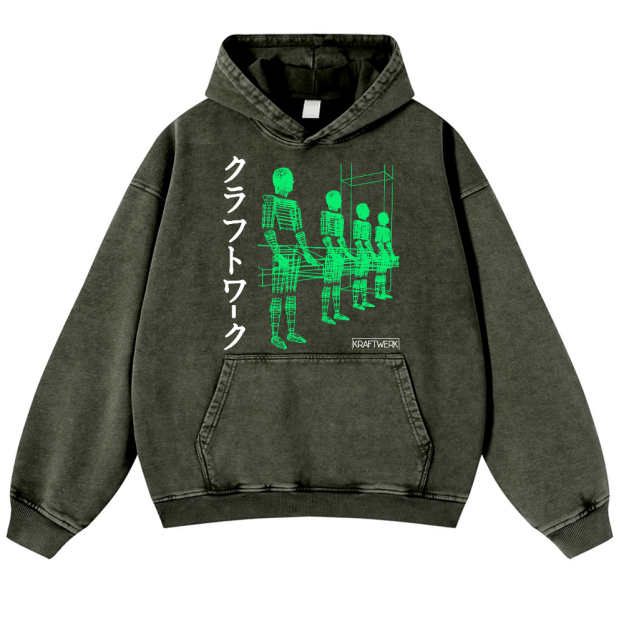 Kraftwerk Band Vintage Washed Thick Cotton Hoodie