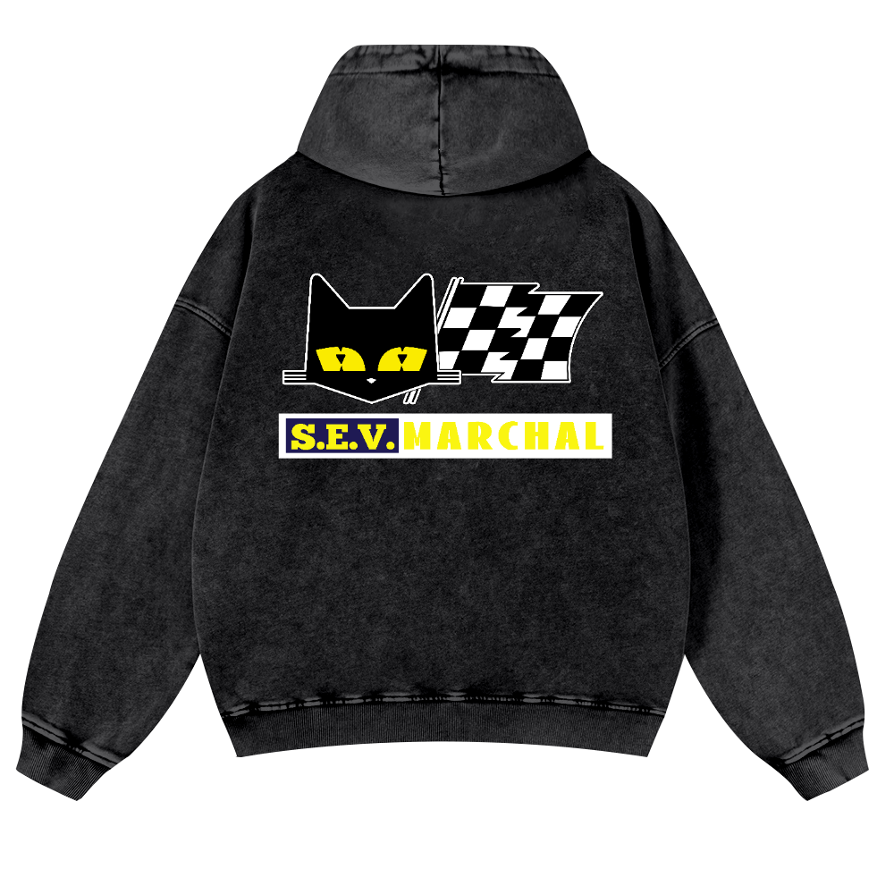 S.E.V Marchal Vintage Washed Cotton Back Art Hoodie