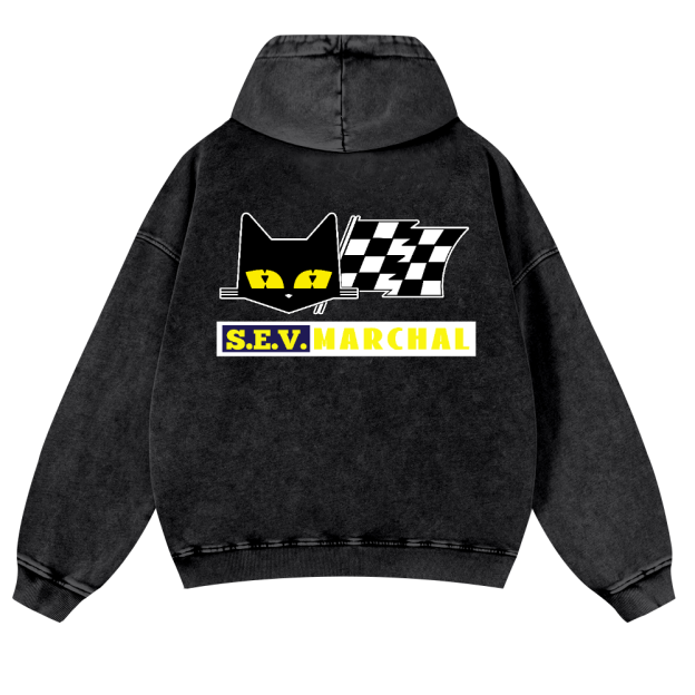 S.E.V Marchal Vintage Washed Cotton Back Art Hoodie