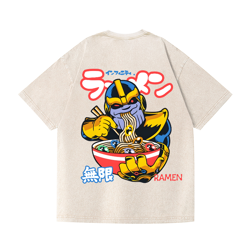 Ramen Hero Vintage Wash Japanese Design Back Art T-Shirt