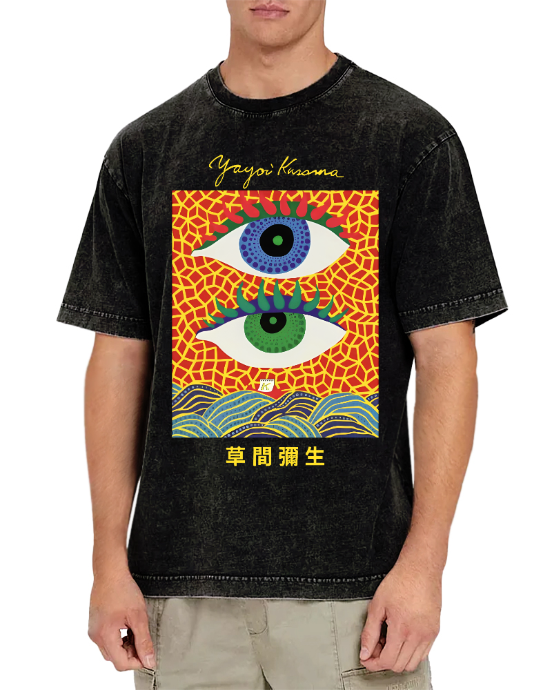 Yayoi Kusama's Abstract Eye Art Vintage Washed T-shirt