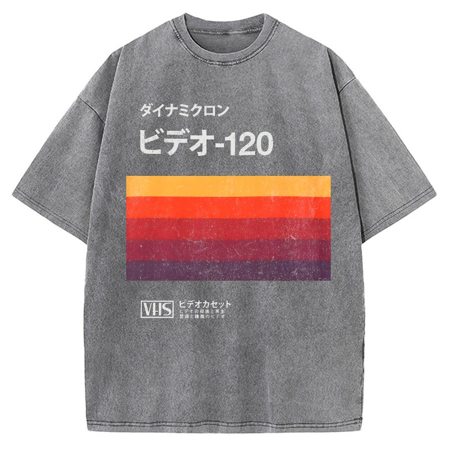 Japanese VHS Tape Retro Vintage Washed T-shirt
