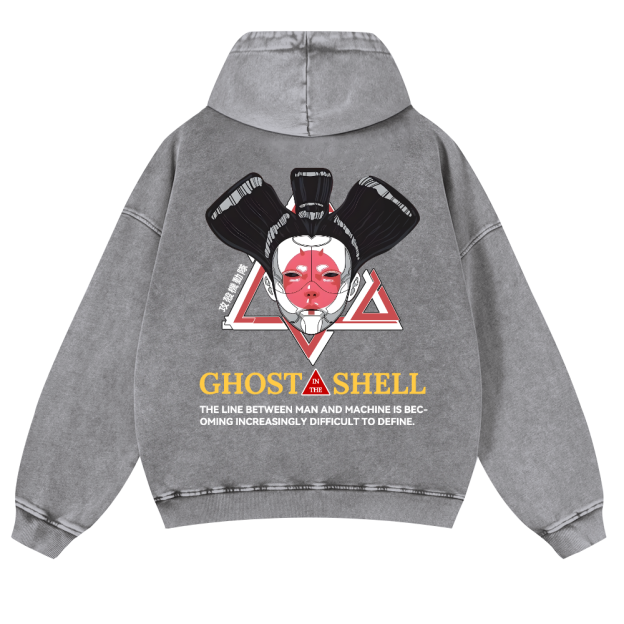Ghost in the Shell Geisha Vintage Washed Cotton Back Art Hoodie