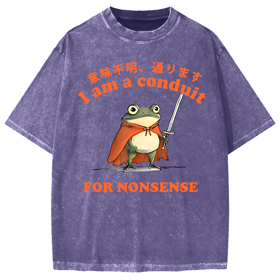 I Am A Conduit For Nonsense Frog Vintage Washed T-shirt