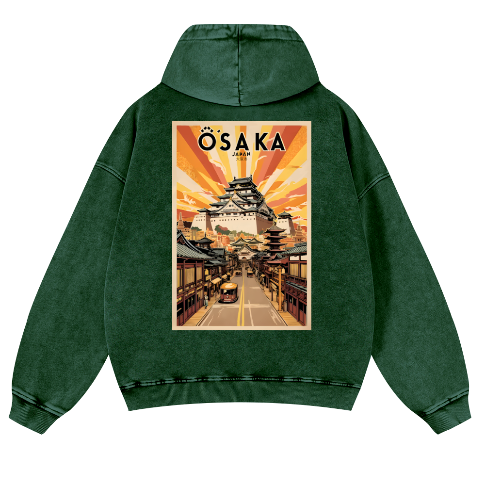 Osaka Vintage Washed Cotton Back Art Hoodie