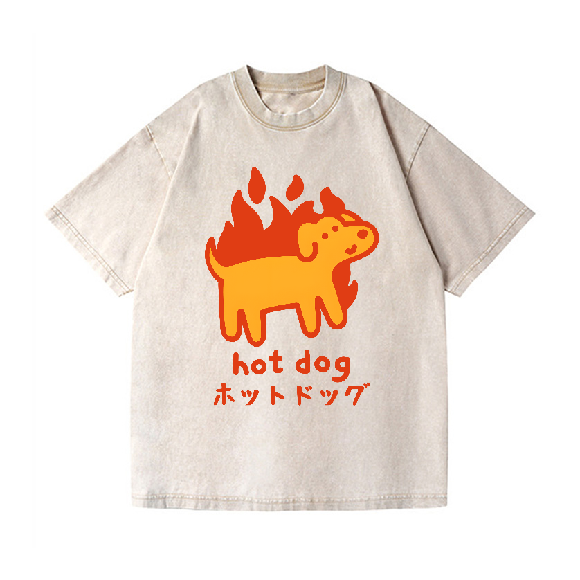 Hot Dog Vintage Wash Japanese Design T-Shirt