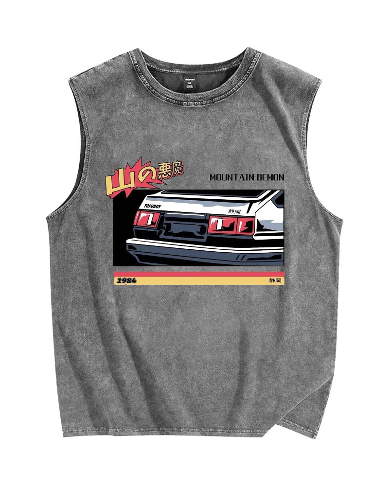 Mountain Devil Vintage Distressed Washed Tank Top