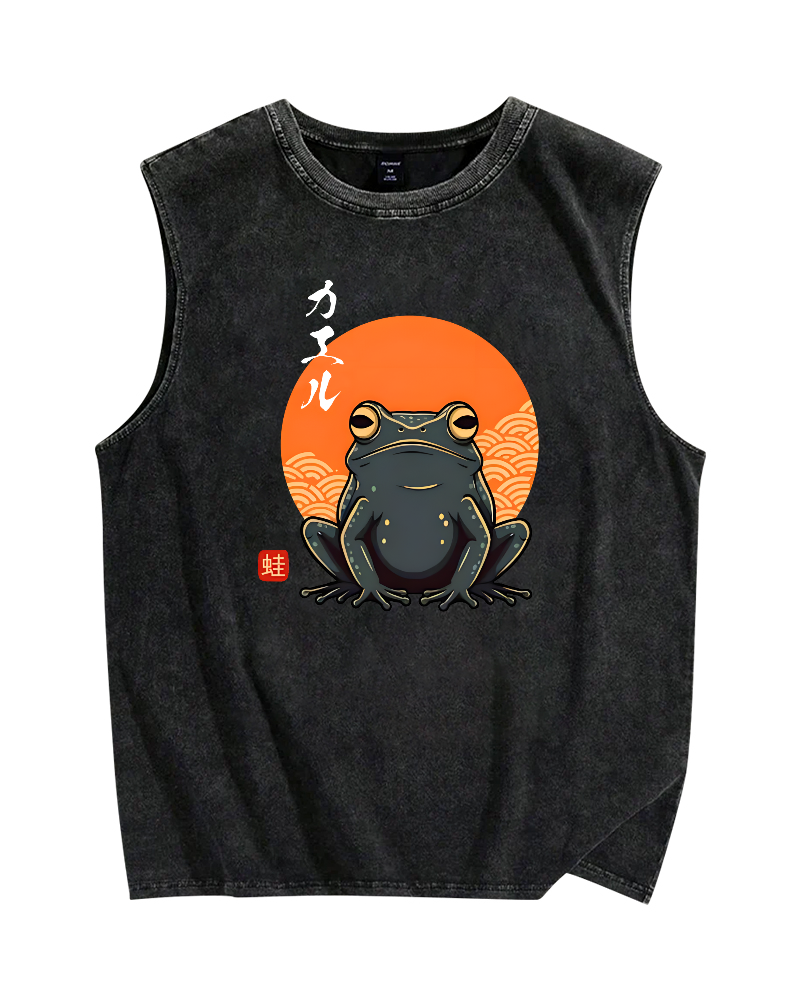 Peace and harmony Vintage Distressed Washed Tank Top