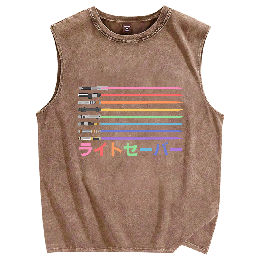 Lightsaber Vintage Distressed Washed Tank Top