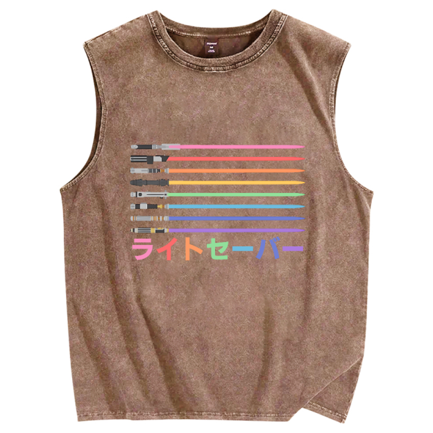 Lightsaber Vintage Distressed Washed Tank Top