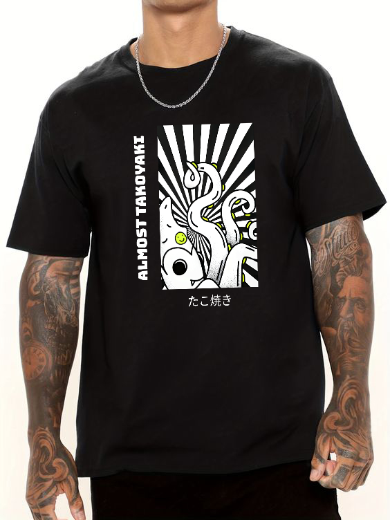 Fun Japanese Octopus Cotton casual T-shirt
