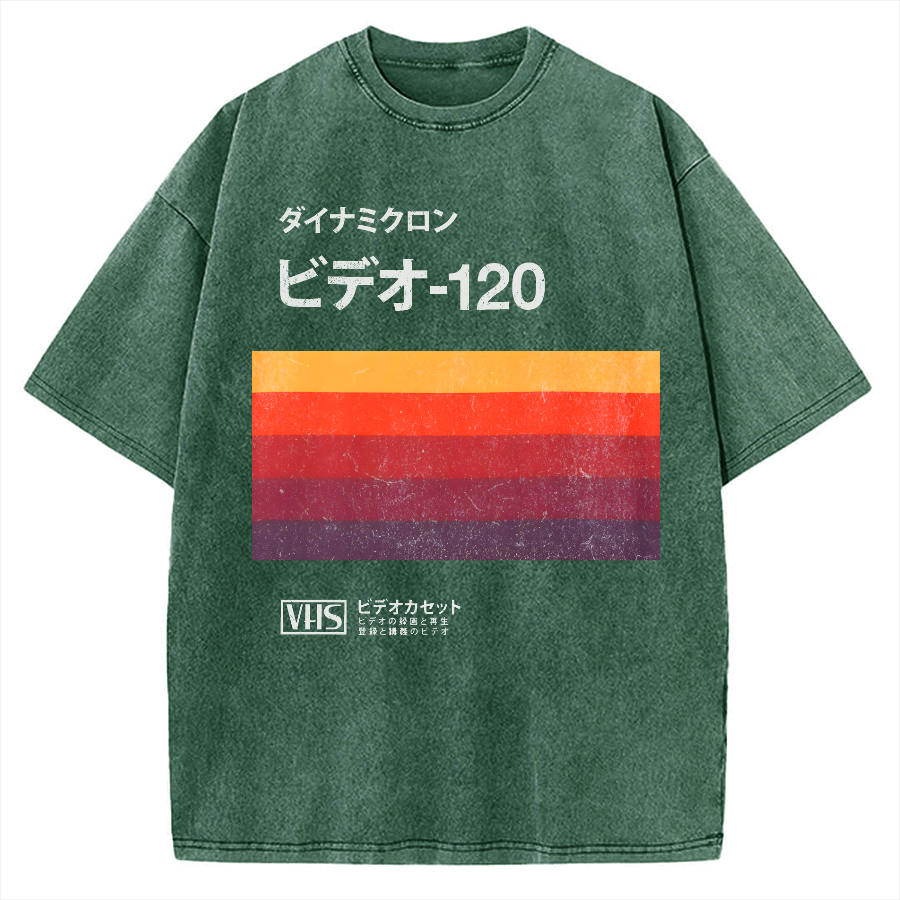 Japanese VHS Tape Retro Vintage Washed T-shirt
