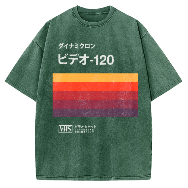 Japanese VHS Tape Retro Vintage Washed T-shirt