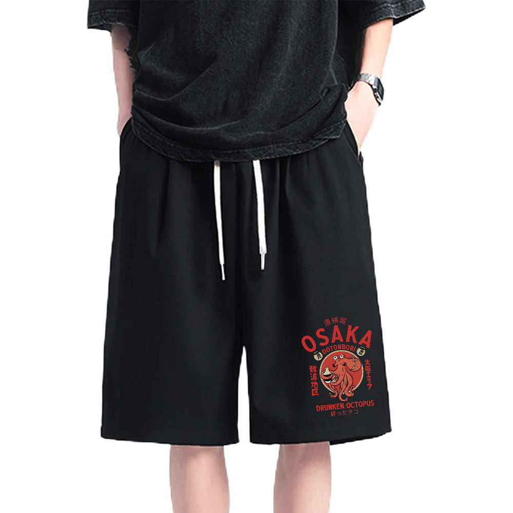 Osaka Octopus Cotton Casual Shorts