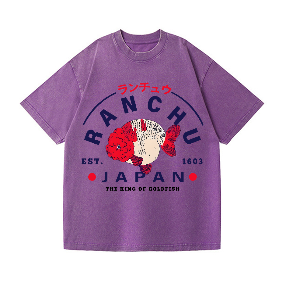 Ranchu, the King of Goldfish Vintage Wash Japanese Design T-Shirt
