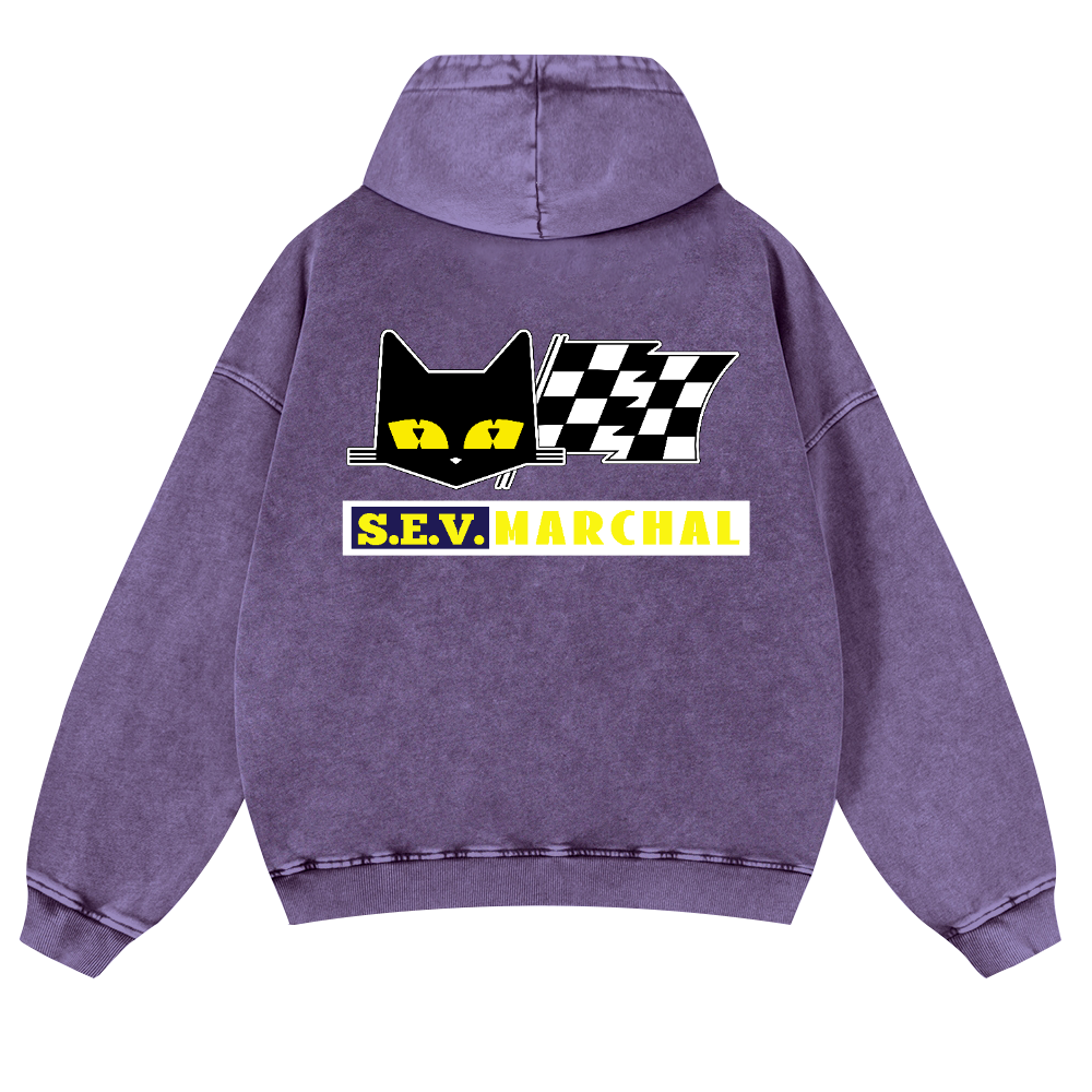 S.E.V Marchal Vintage Washed Cotton Back Art Hoodie
