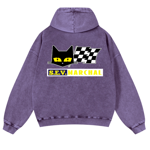 S.E.V Marchal Vintage Washed Cotton Back Art Hoodie