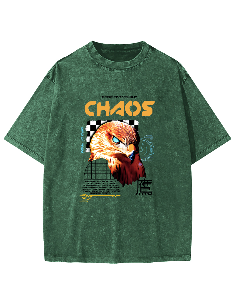 Japanese Eagle Pattern Vintage Distressed T-shirt