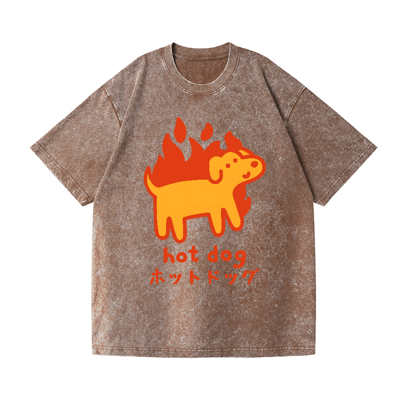Hot Dog Vintage Wash Japanese Design T-Shirt