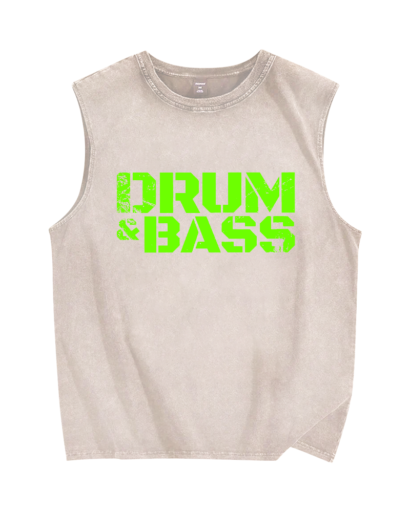 Drum & Bass Vintage Distressed Washed Tank Top