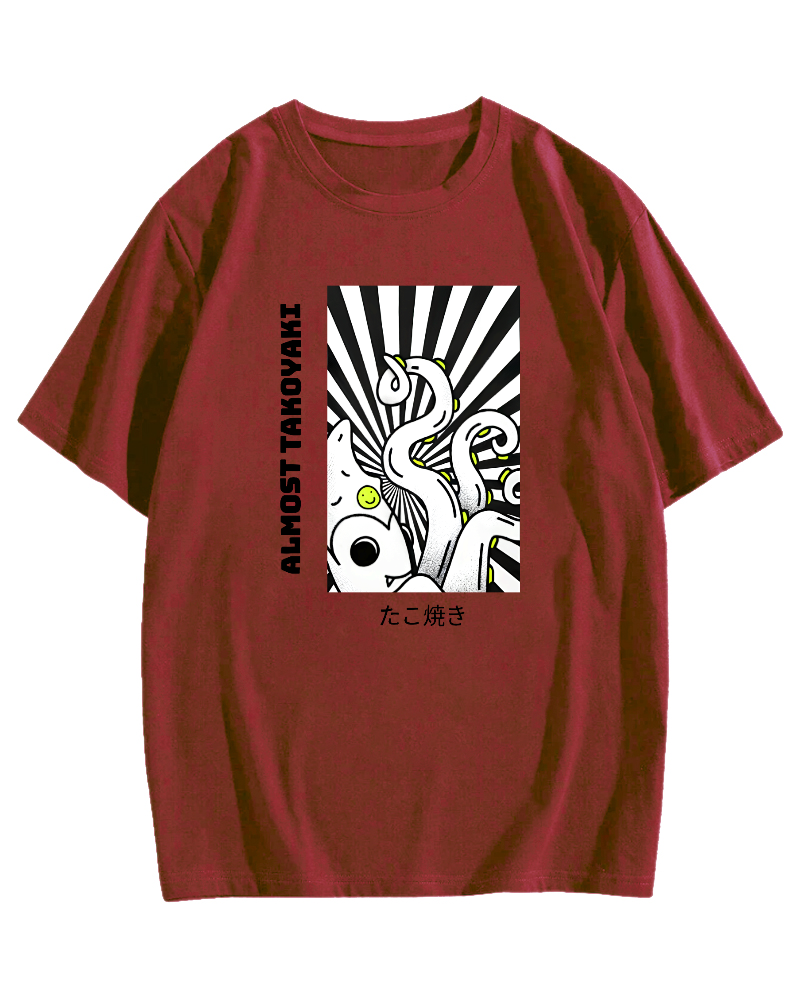 Fun Japanese Octopus Cotton casual T-shirt
