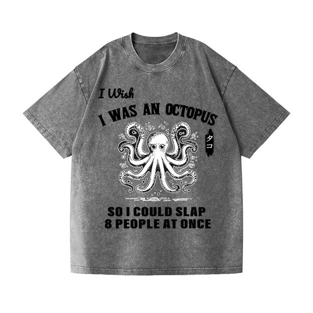 Octopus Vintage Wash Japanese Design T-Shirt