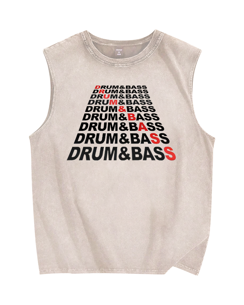 Drum & Bass Vintage Distressed Washed Tank Top