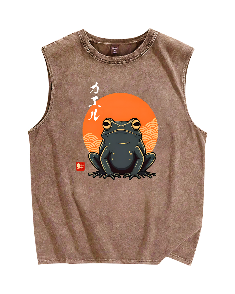 Peace and harmony Vintage Distressed Washed Tank Top