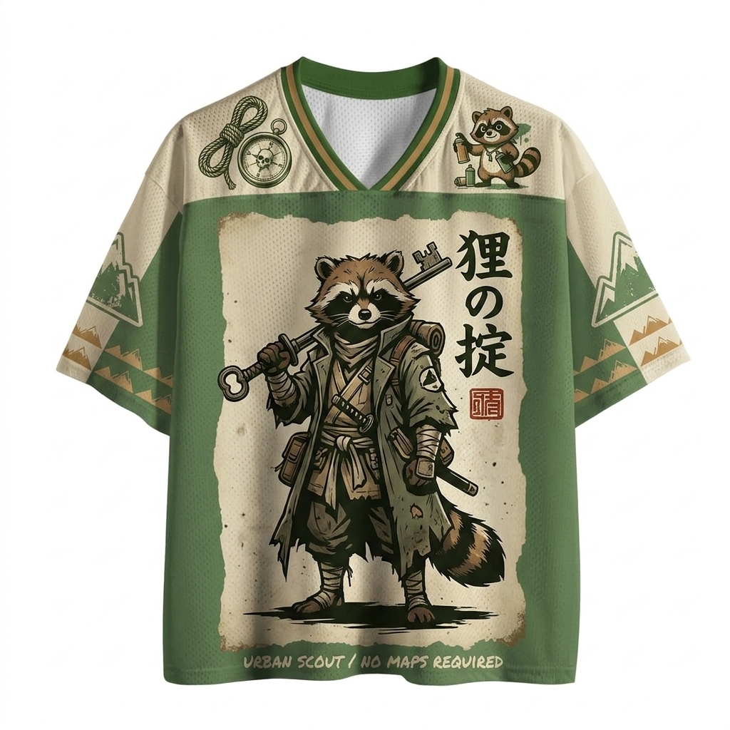 Vintage Samurai Raccoon Jersey Shirts