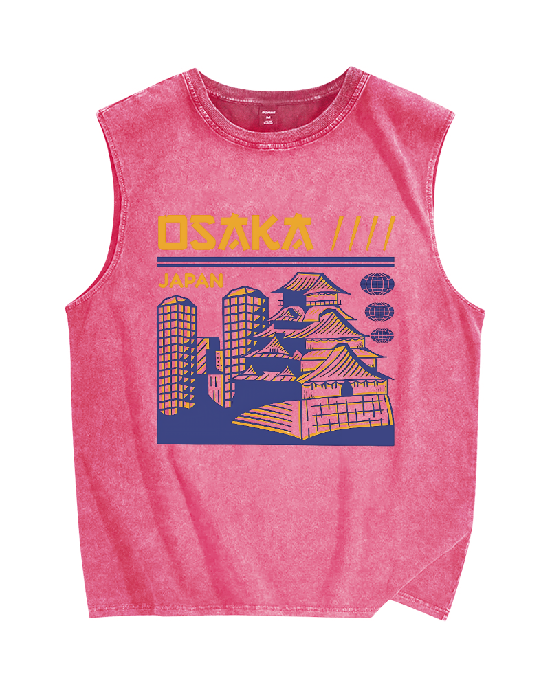 Osaka Japan Vintage Distressed Washed Tank Top
