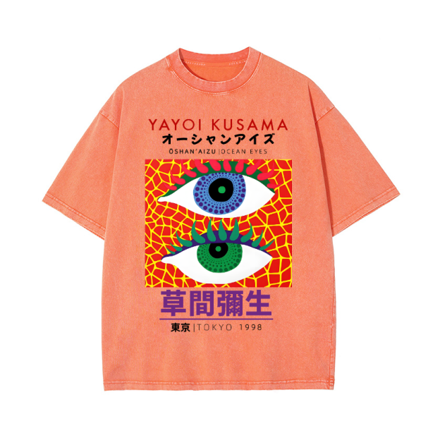 Yayoi Kusama Vintage Wash Japanese Design T-Shirt