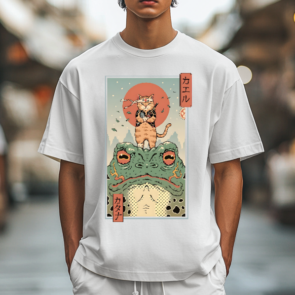Cat Frog Japanese Style Classic Tee