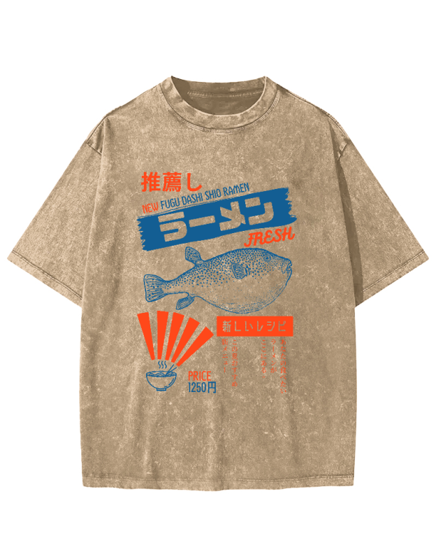 Retro Japanese Cuisine Vintage Washed T-shirt