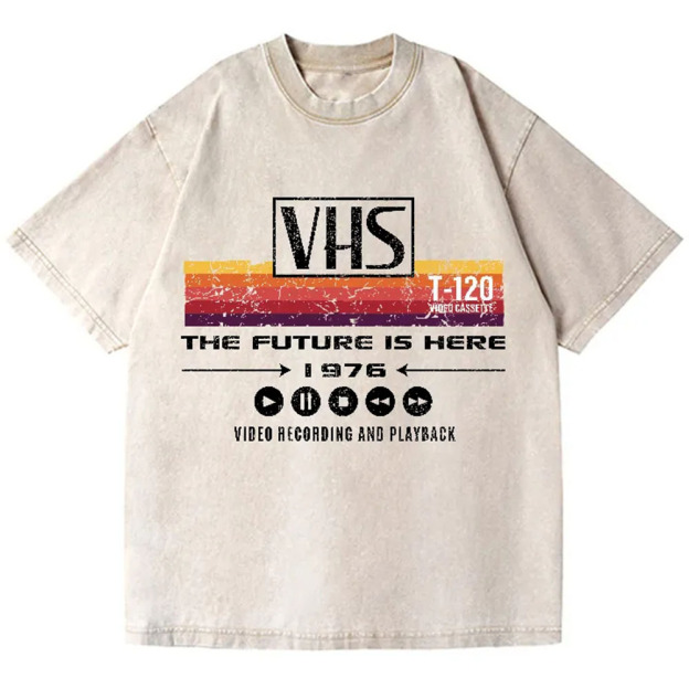 VHS Vintage Wash Japanese Design T-Shirt