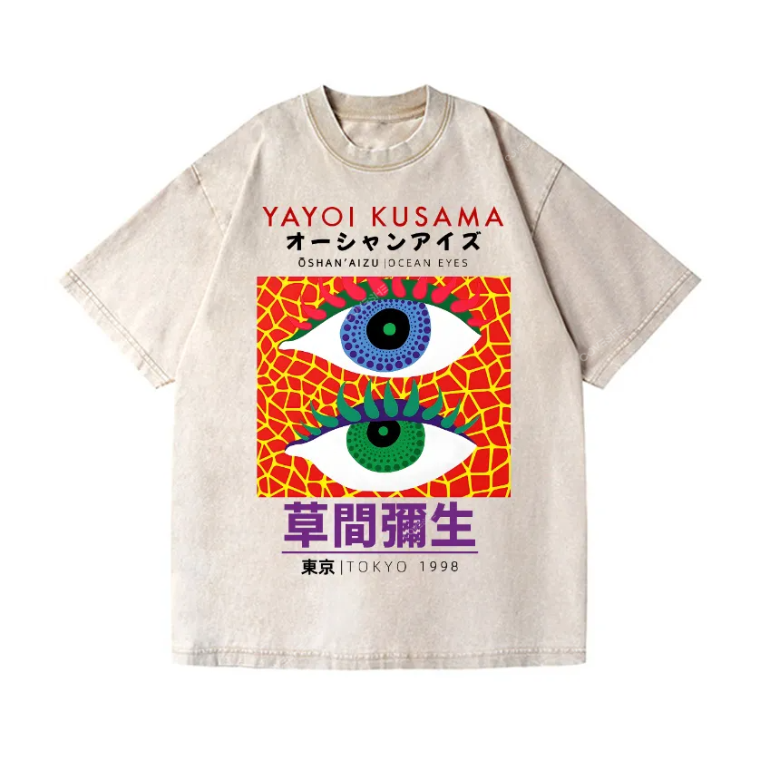 Yayoi Kusama Vintage Wash Japanese Design T-Shirt