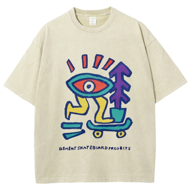 Enjoy Every Moment Art Design Unisex Washed T-shirts