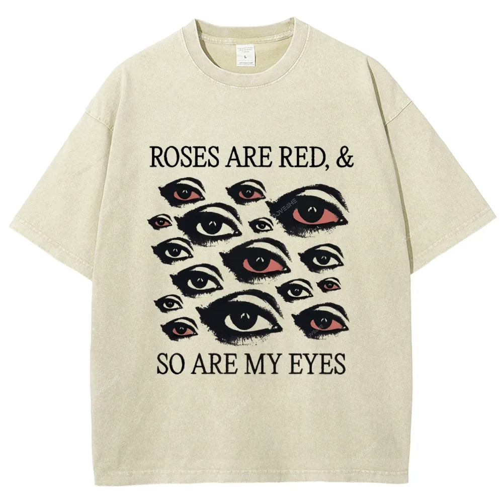 Red Eyes Art Design Unisex Washed T-shirt