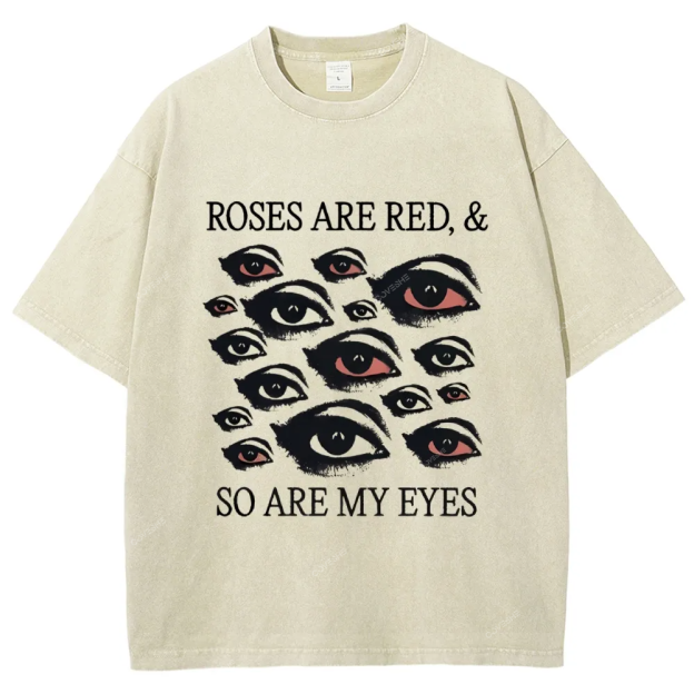 Red Eyes Art Design Unisex Washed T-shirt