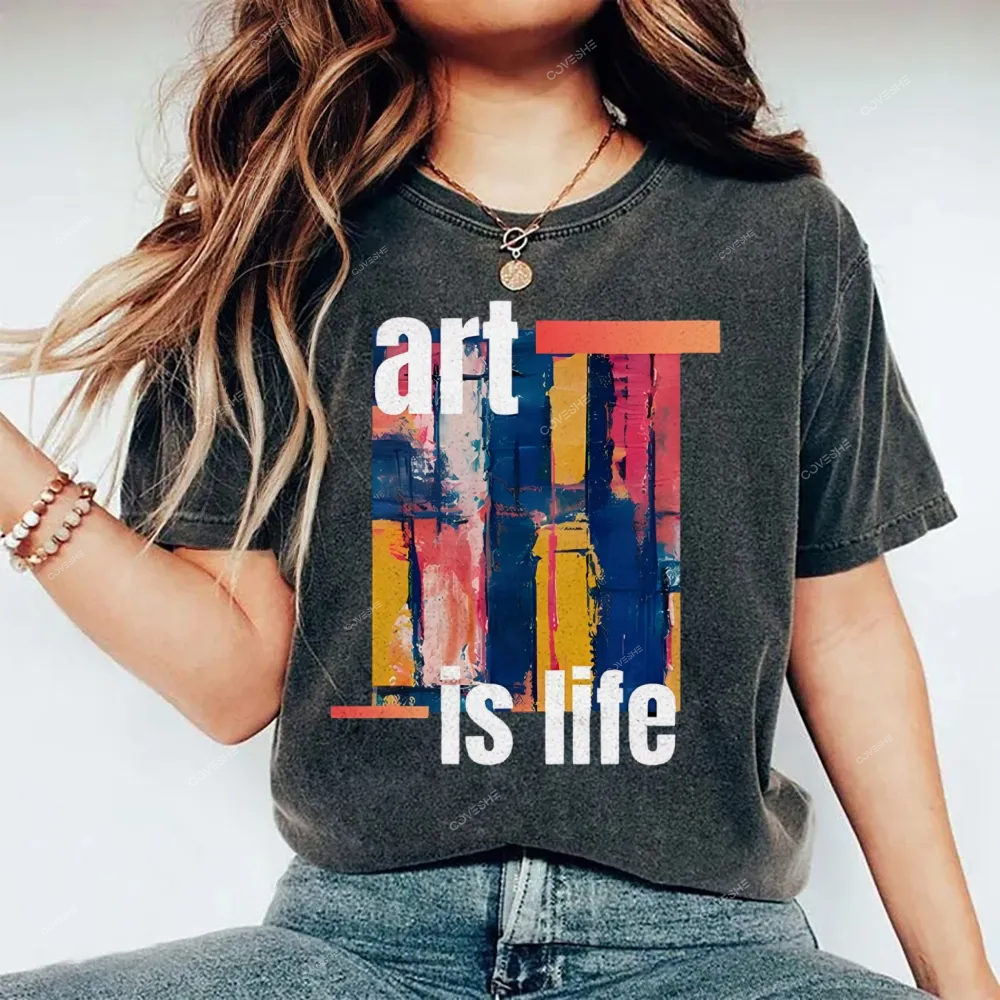Art is Life Art Design Unisex Washed T-shirt