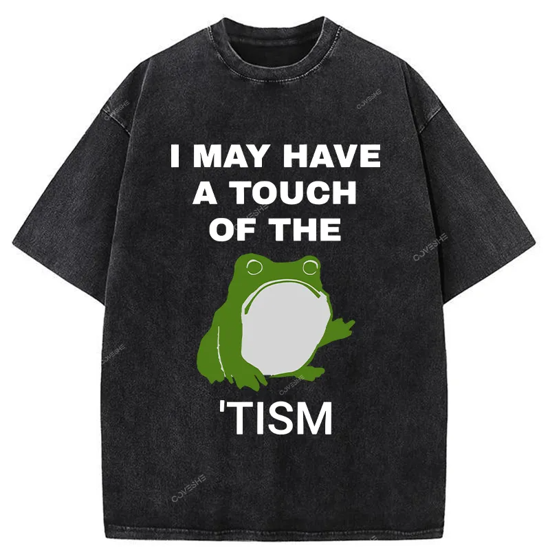 Funny Frog Flipping The Bird Washed T-Shirt