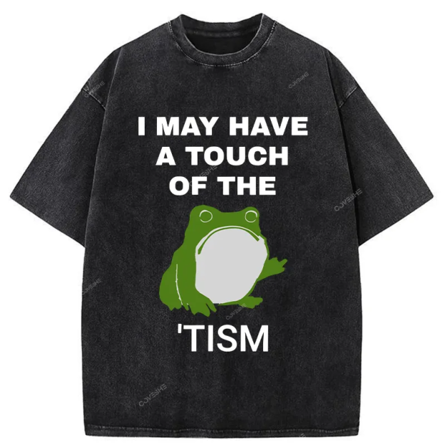 Funny Frog Flipping The Bird Washed T-Shirt