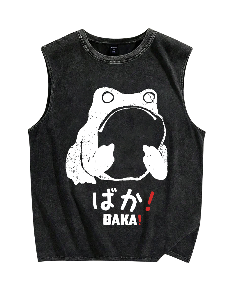 Stupid Frog Vintage Distressed Washed Tank Top