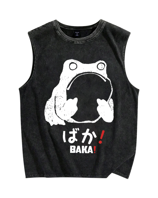 Stupid Frog Vintage Distressed Washed Tank Top