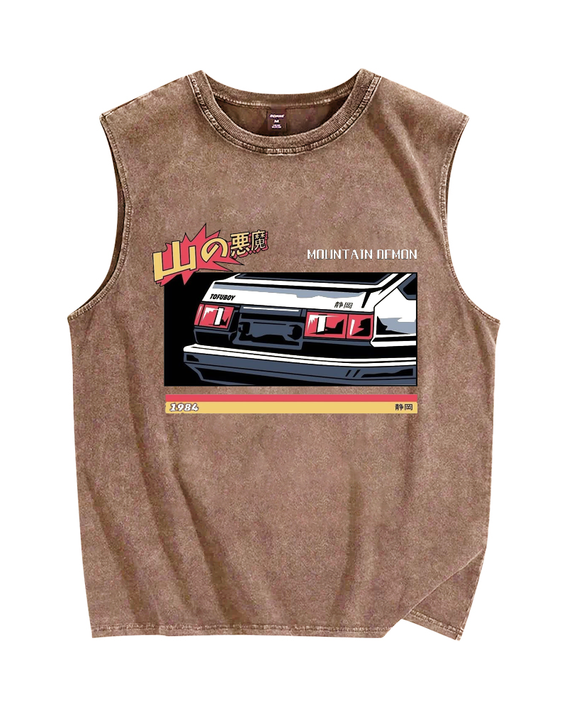 Mountain Devil Vintage Distressed Washed Tank Top