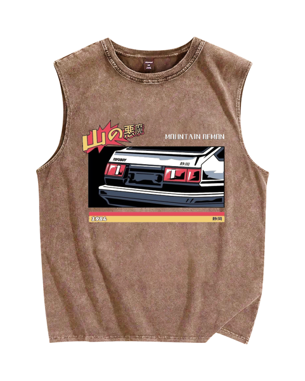 Mountain Devil Vintage Distressed Washed Tank Top