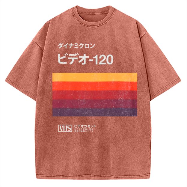 Japanese VHS Tape Retro Vintage Washed T-shirt