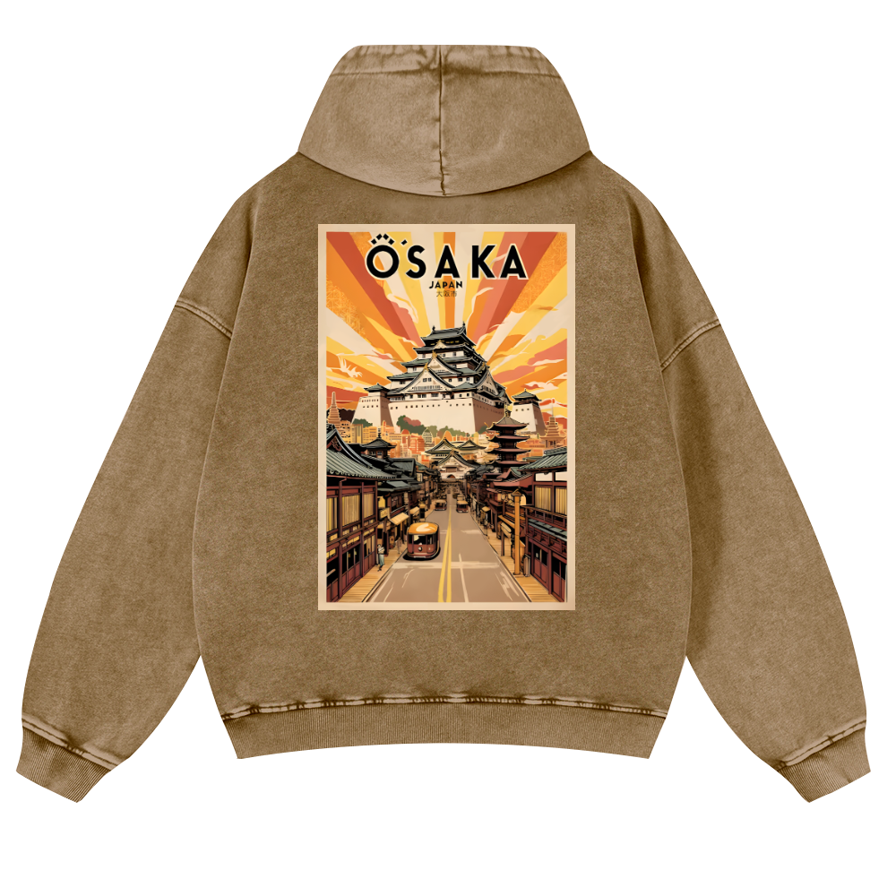 Osaka Vintage Washed Cotton Back Art Hoodie