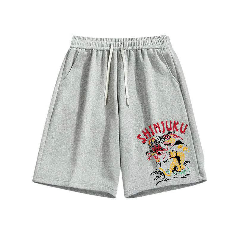 Shinjuku Dragon and Tiger Cotton Casual Shorts