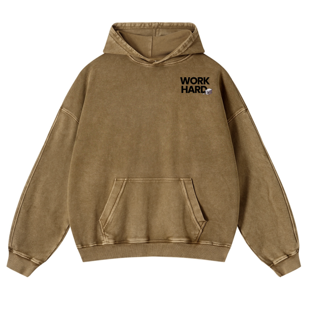 Cat Vintage Washed Cotton Back Art Hoodie